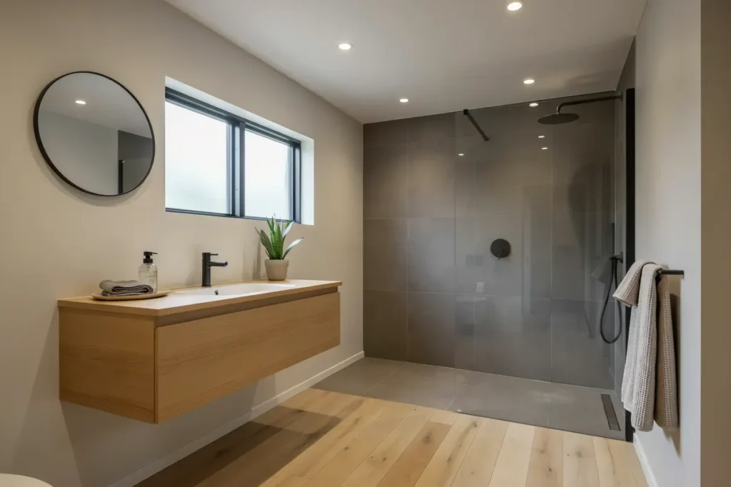 badrumsrenovering med golvv rme och takdusch i h sselby g rd h sselby